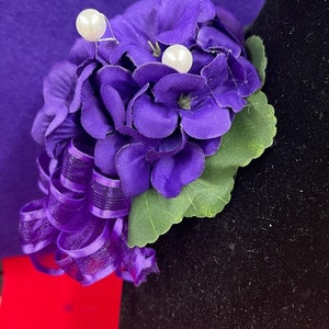 African Violet Corsage/Sorority Corsage/Ceremony Corsage/Purple Corsage/made to order corsage/crossing gift/DST gift image 2