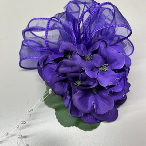 African Violet Corsage/Sorority Corsage/Ceremony Corsage/Purple Corsage/made to order corsage/crossing gift/DST gift image 7
