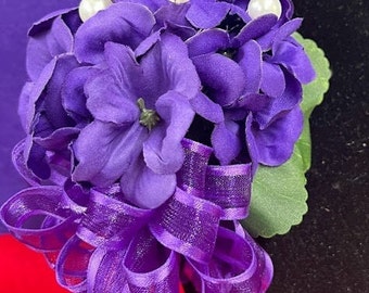 Afrikanische Violette Corsage/Sorority Corsage/Zeremonien-Corsage/Lila Corsage/auf Bestellung gefertigte Corsage/Kreuzungsgeschenk/DST-Geschenk