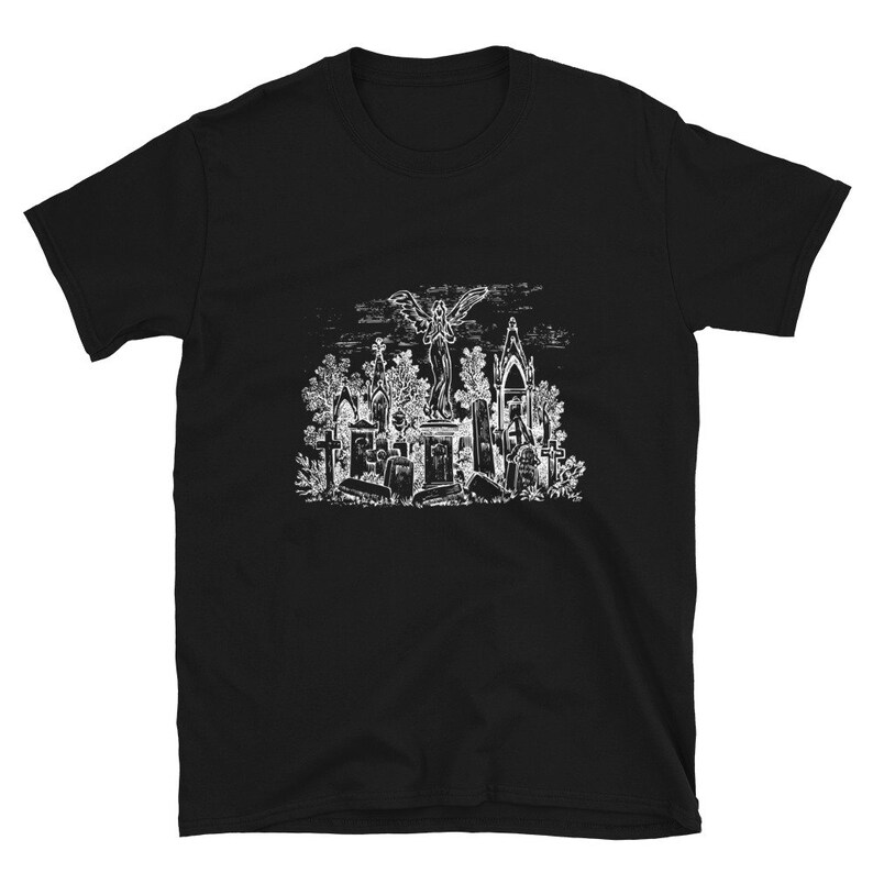 Goth vintage cemetery shirt image 1