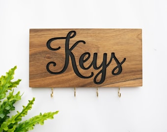 Key Rack, key holder wall, wall key holder, key organizer, wood hook for wall, key hanger, key organization for wall, carved wall decor