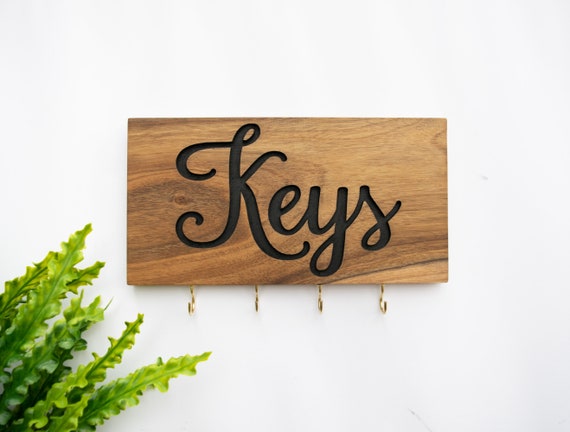 Key Rack, key holder wall, wall key holder, key organizer, wood hook for wall, key hanger, key organization for wall, carved wall decor