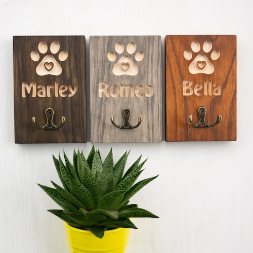 Personalized Dog Leash Holder for Wall Etsy