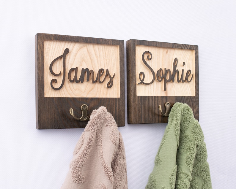 Personalized Towel Hook Bathroom Wall Decor Bathroom Name - Etsy
