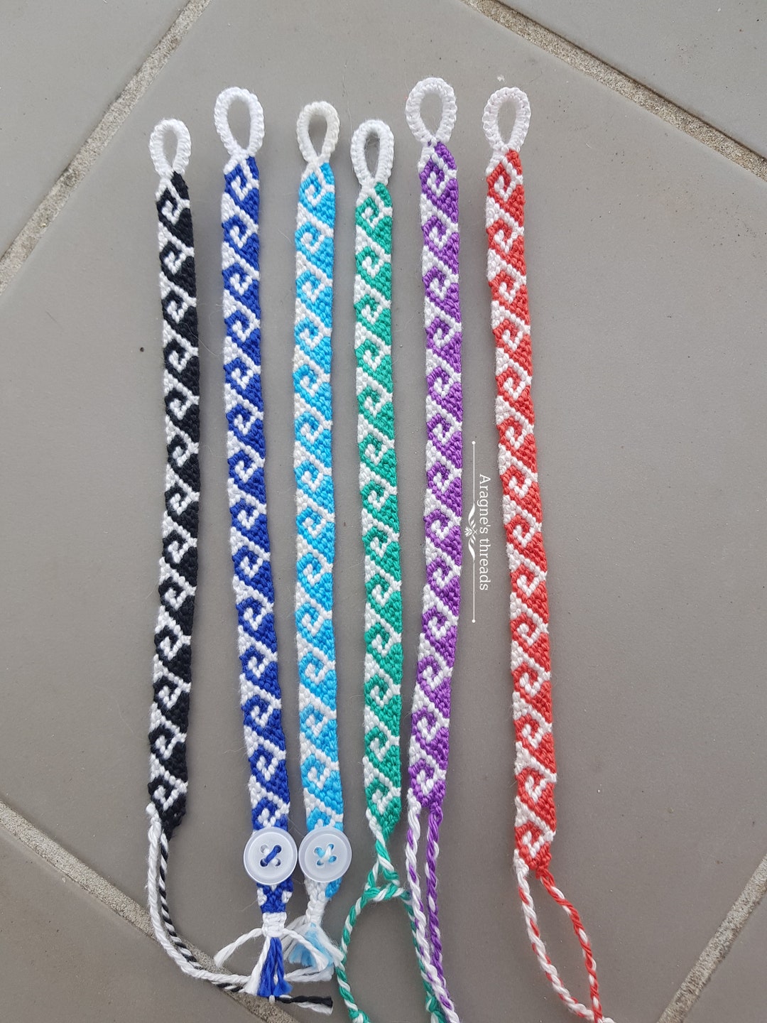 Greek Wave Cotton Friendship Bracelet - Etsy
