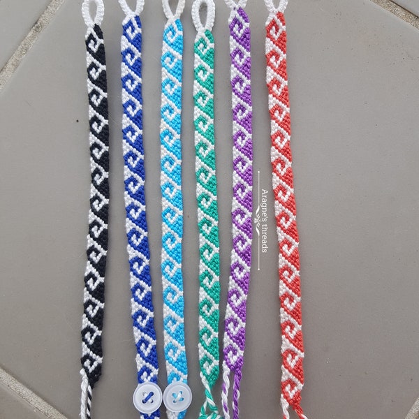 Greek wave cotton friendship bracelet