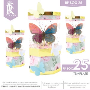 RF BOX 25- Template Digital Box - Does not include the design in the photo. Does not include the photo design. Papercraft box / Paper Box / Box Paper