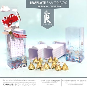 RF BOX 14 - Template Box - Paper favor Box - Modèles de boîte - N'inclut pas la conception de la photo.