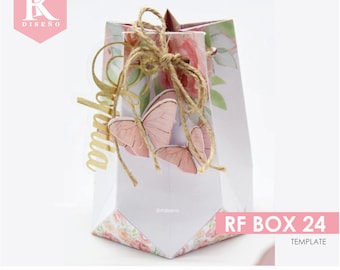 RF BOX 24- Template Digital Box - N'inclut pas le design sur la photo. N'inclut pas la conception de la photo. Boite papercraft / Boite papier / Boite papier