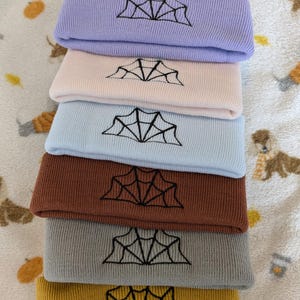 Pastel Goth Spiders Web Cuffed Beanie- Various Colours