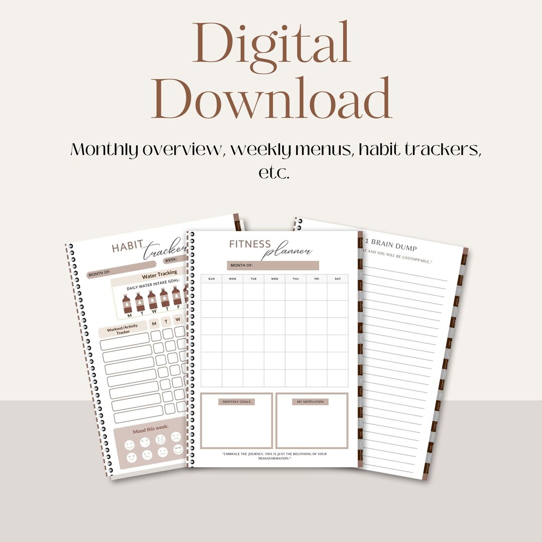 Notability Custom Fitness Planner Digital Download, Digital Workout ...