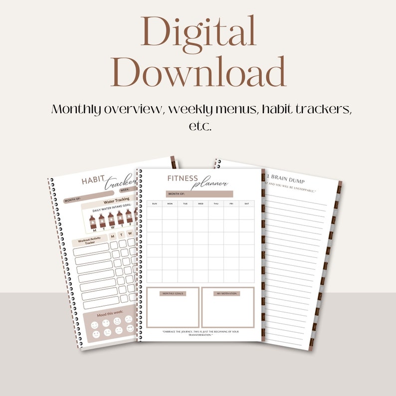 Goodnotes Fitness Digital Planner, Digital Workout Journal, Workout
