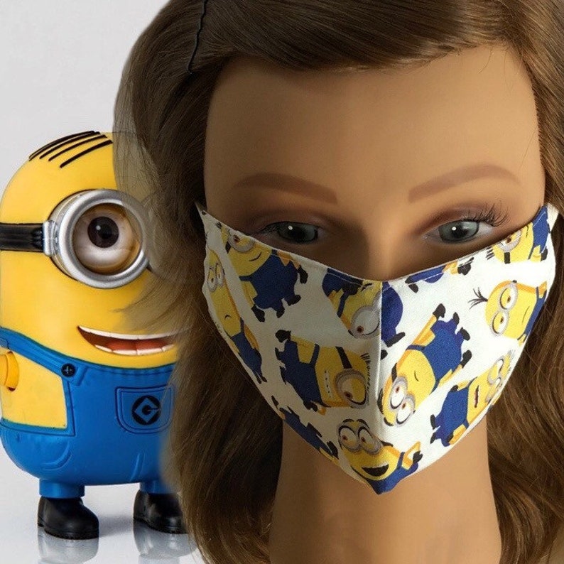 Minions Face Mask Disney Cotton Face Mask kids Mask Etsy