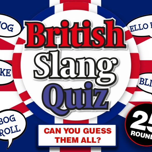 British Slang Quiz Family Powerpoint Party Game || Family Quiz Game || Mac and PC Compatible || Zoom Game || Games for Adults and Kids