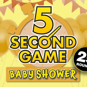 5 Second Game Virtual Baby Shower Games for Zoom || 5 Second Rule Game || Baby Shower Party Game || Mac & PC || Completely Customisable