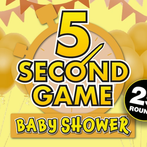 5 Second Game Virtual Baby Shower Games for Zoom 5 Second Etsy