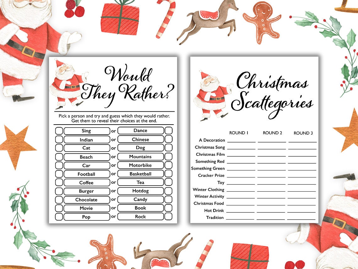 12 Christmas Games Printable Bundle || Christmas Party Games for Kids ...