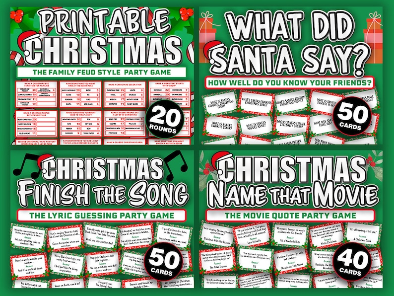 Printable Christmas Adult Games Bundle Christmas Party - Etsy