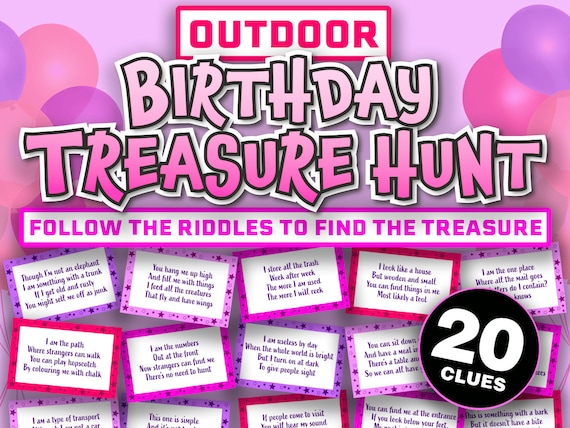 Outdoor Treasure Hunt Game for Kids Treasure Hunt Clues - Etsy