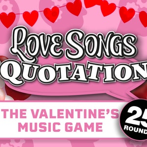 Quotation Love Songs Edition PowerPoint Game || Virtual Quiz Night Game for Zoom || Music Quiz Game || Lyric Game for Valentines Day