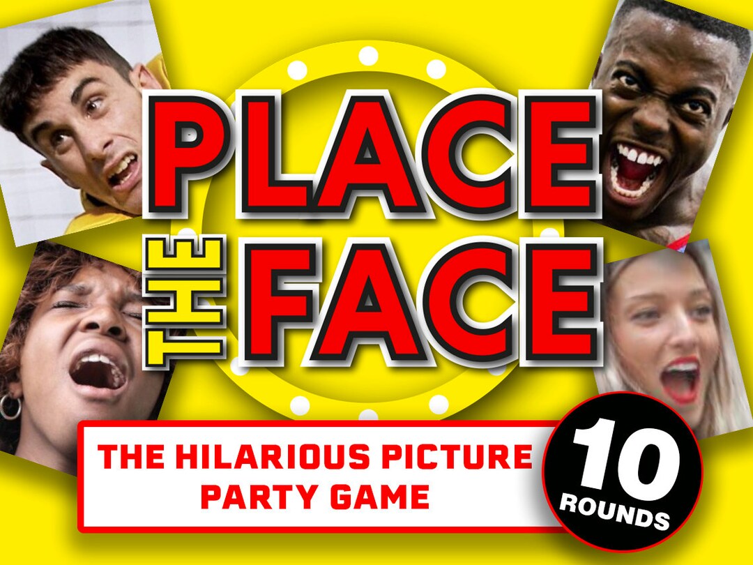 Place the Face Virtual Powerpoint Quiz Game Picture Game for Zoom Party Game for Kids and
