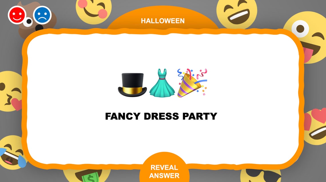The Emoji Game Halloween Edition Halloween Party Game Etsy