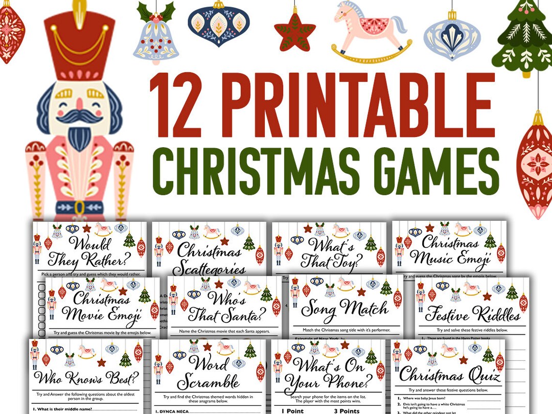12 Christmas Games Printable Bundle || Christmas Party Games for Kids ...