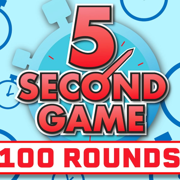 5 Second Game || Powerpoint Game || 5 Second Rule Game || Family Party Game || Mac & PC || Completely Customisable