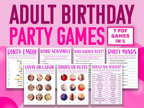 Giochi di compleanno per adulti per lei // Giochi per adulti stampabili //  Gioco per feste di compleanno // Giochi per adulti // Gioco per il suo