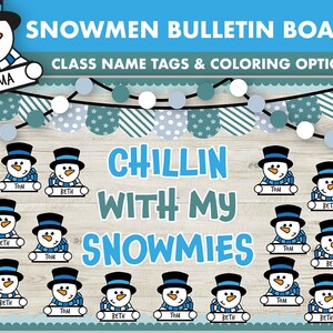 Snowman Christmas Bulletin Board Kit || December Bulletin Boards Digital || Winter Bulletin Board Printable || Christmas Classroom Decor