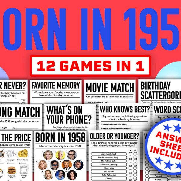 Born in 1958 - Etsy