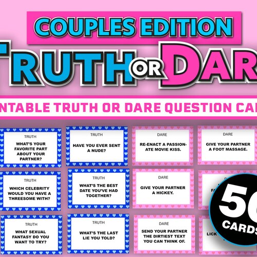 Couples Truth or Dare Question Cards Game for Couples - Etsy