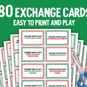 Christmas Gift Exchange Game || Yankee Swap Cards || Printable Dirty ...