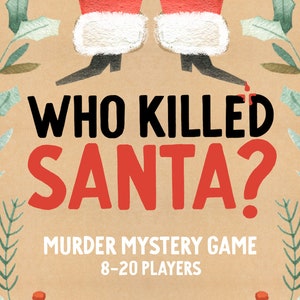Qui a tué le Père Noël ? Jeu mystère de meurtre de Noël || Kit de jeu de fête mystère de meurtre de vacances || Jeu de dîner de Noël || Bureau policier