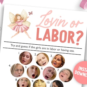 Lovin or Labor Printable Baby Shower Game Digital Baby - Etsy