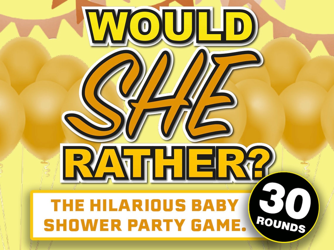 Would She Rather Virtual Baby Shower Games for Zoom Online Etsy