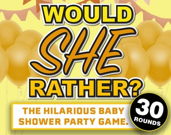 Would She Rather? Virtual Baby Shower Games for Zoom || Online Baby Shower Quiz || Virtual Baby Shower Zoom Game || Online Games for Adults