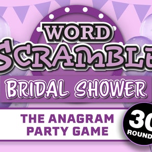 Word Scramble Bridal Shower Games || Bridal Shower Word Scramble || Games for Bridal Shower Party Games Pink ||  Shower Games Template