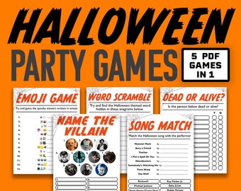 ハロウィーン パーティー ゲーム || 印刷可能な子供向けハロウィーン ゲーム || ダウンロード可能なハロウィーン ゲーム || ハロウィーン ゲーム バンドル || 大人向けゲーム