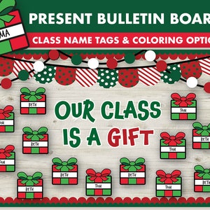Present Christmas Bulletin Board Kit || December Bulletin Boards Digital || Winter Bulletin Board Printable || Christmas Classroom Decor