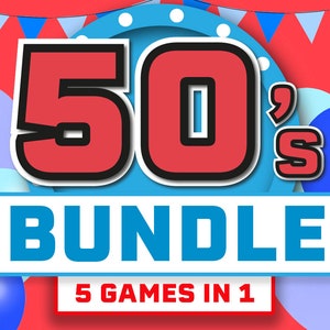 50's Party Games Bundle || 50's Themed Games || 1950 Party Games || 50s Games || PowerPoint Games || 1950 Trivia Game || 1950 Quiz