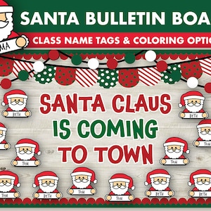 Santa Claus Christmas Bulletin Board Kit || December Bulletin Boards Digital || Winter Bulletin Board Printable || Christmas Classroom Decor