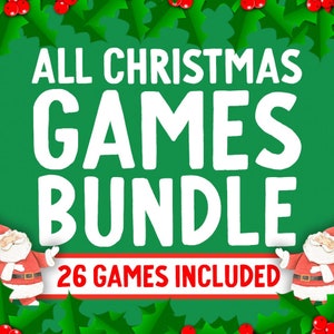 All Christmas Games Bundle  || 26 Christmas Party Games for All Ages || Giant Games for Christmas Games Bundle || Holiday Games Family