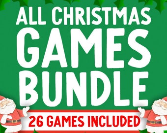 All Christmas Games Bundle  || 26 Christmas Party Games for All Ages || Giant Games for Christmas Games Bundle || Holiday Games Family