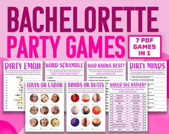 Bachelorette Games Printable || Printable Bachelorette Games || Bachelorette Party Games for Girls || Printable Hen Do Games || Dirty Minds