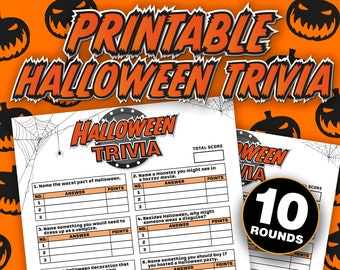 Printable Halloween Trivia Game || Printable Halloween Family Feud Game || Downloadable Halloween Quiz Party Games for Kids | Halloween Game