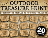 Outdoor Treasure Hunt Game for Kids || Treasure Hunt Clues || Printable Scavenger Hunt Pirate Treasure Hunt for Teens || Outside Tresure