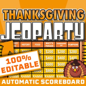 Thanksgiving Jeoparty Powerpoint Game || Thanksgiving Jeopardy Game || Thanksgiving Games for Families || Games for Thanksgiving Jeopardy