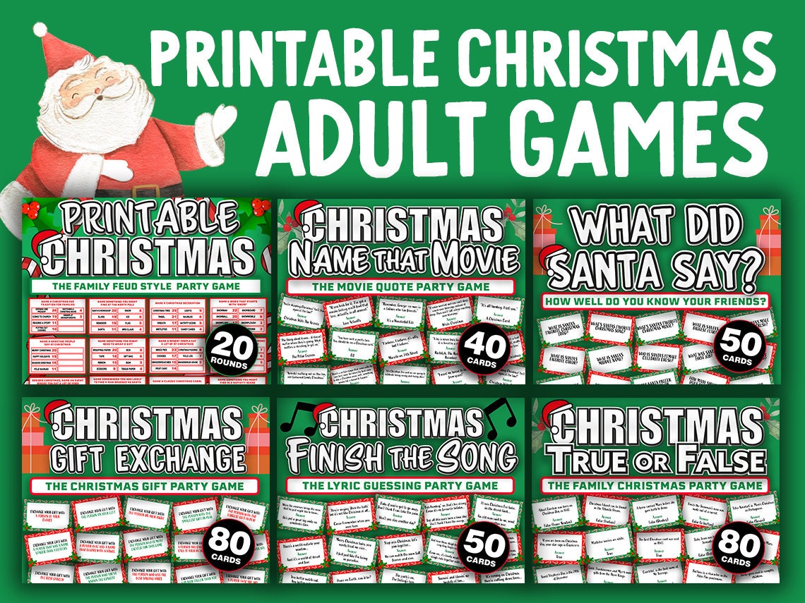 Printable Christmas Adult Games Bundle Christmas Party - Etsy