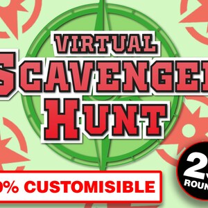 Virtual Scavenger Hunt Powerpoint Party Game // Virtual Party Games // Juegos de Cumpleaños // Zoom Game for Adults and Family